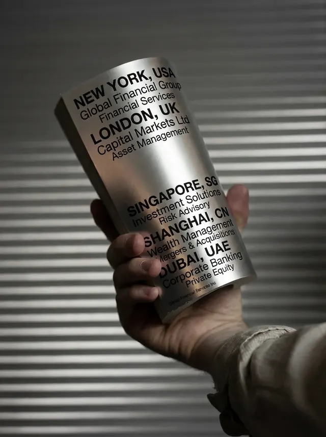 Illustrative mockup: a silver printed tube